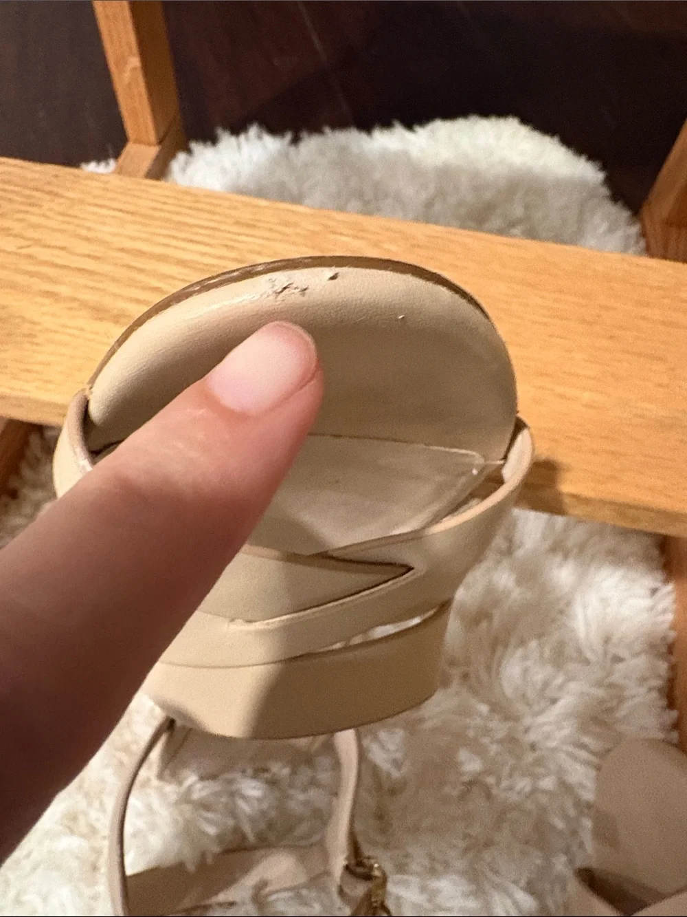 Cole Haan Beige Strappy Cork Block Heel Sandals